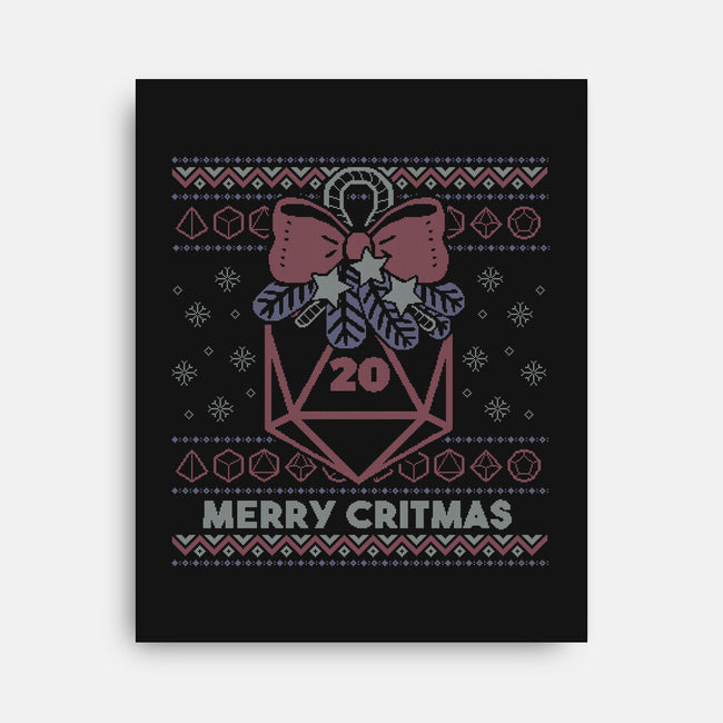Merry Critmas Ugly Sweater-None-Stretched-Canvas-xMorfina