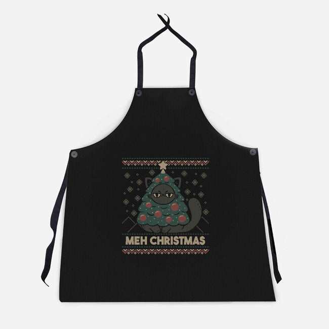 Meh Ugly Christmas Sweater-Unisex-Kitchen-Apron-xMorfina