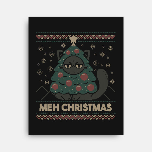 Meh Ugly Christmas Sweater-None-Stretched-Canvas-xMorfina