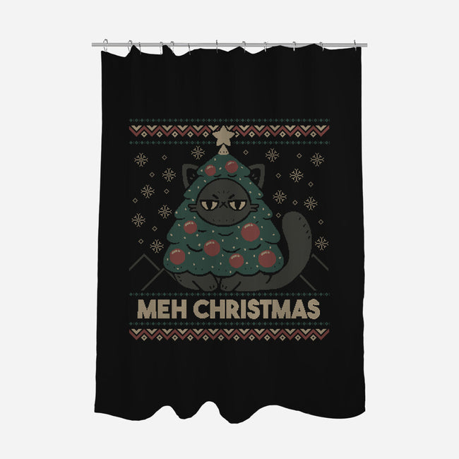 Meh Ugly Christmas Sweater-None-Polyester-Shower Curtain-xMorfina