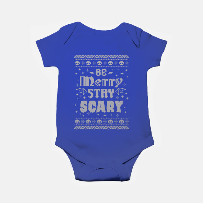 Be Merry Stay Scary Ugly Sweater-Baby-Basic-Onesie-xMorfina