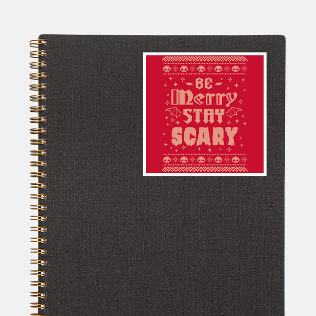 Be Merry Stay Scary Ugly Sweater-None-Glossy-Sticker-xMorfina