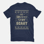 Be Merry Stay Scary Ugly Sweater-Womens-Fitted-Tee-xMorfina