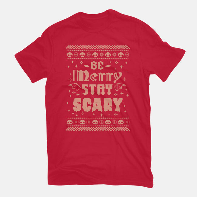 Be Merry Stay Scary Ugly Sweater-Unisex-Basic-Tee-xMorfina