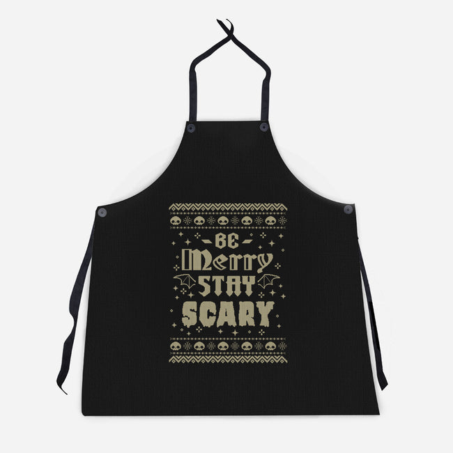 Be Merry Stay Scary Ugly Sweater-Unisex-Kitchen-Apron-xMorfina