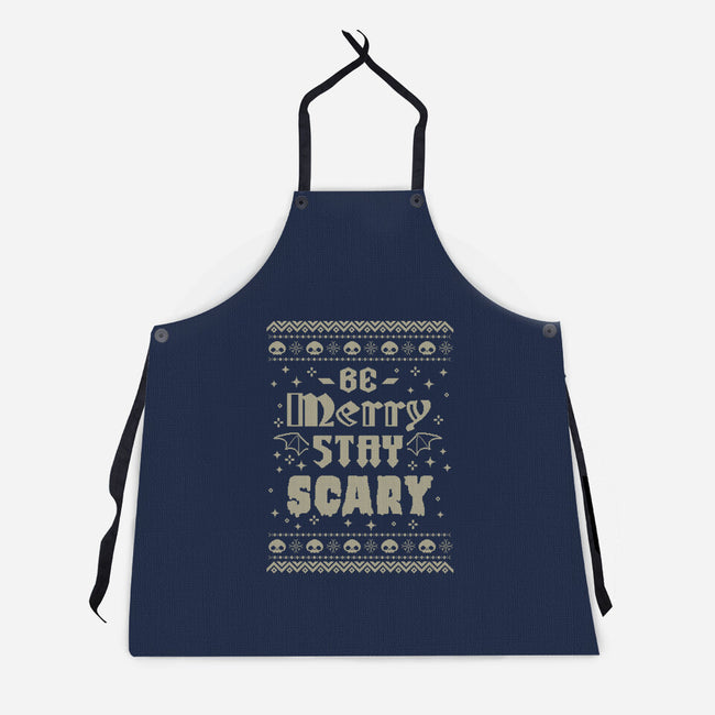 Be Merry Stay Scary Ugly Sweater-Unisex-Kitchen-Apron-xMorfina