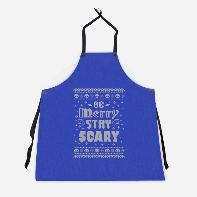 Be Merry Stay Scary Ugly Sweater-Unisex-Kitchen-Apron-xMorfina