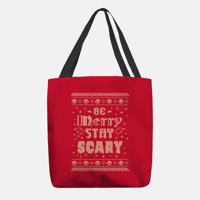 Be Merry Stay Scary Ugly Sweater-None-Basic Tote-Bag-xMorfina