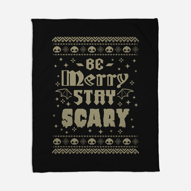 Be Merry Stay Scary Ugly Sweater-None-Fleece-Blanket-xMorfina