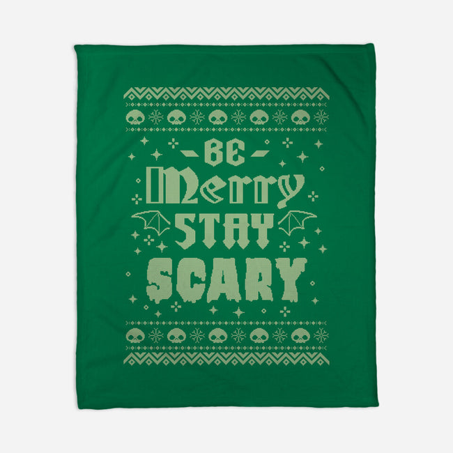 Be Merry Stay Scary Ugly Sweater-None-Fleece-Blanket-xMorfina