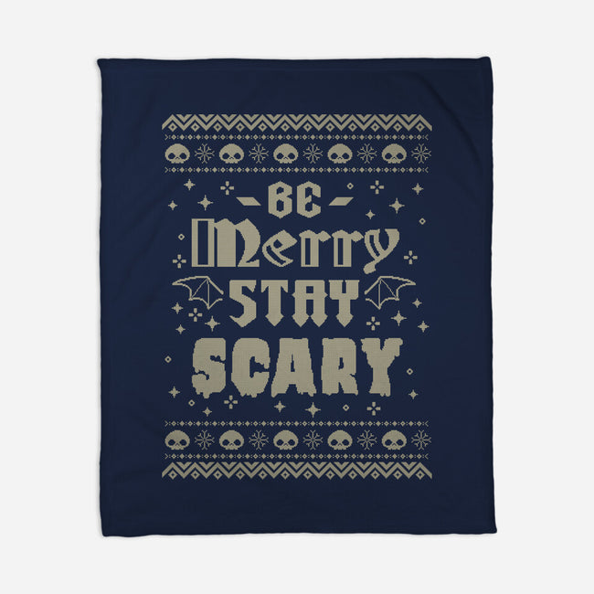 Be Merry Stay Scary Ugly Sweater-None-Fleece-Blanket-xMorfina
