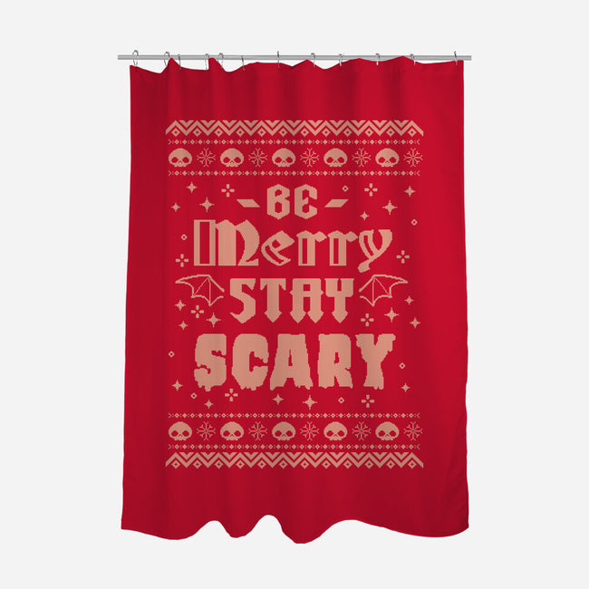 Be Merry Stay Scary Ugly Sweater-None-Polyester-Shower Curtain-xMorfina