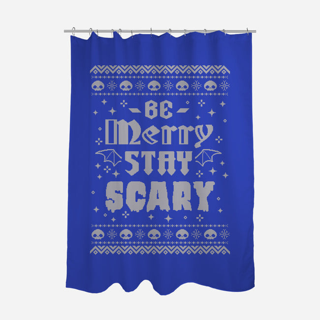 Be Merry Stay Scary Ugly Sweater-None-Polyester-Shower Curtain-xMorfina