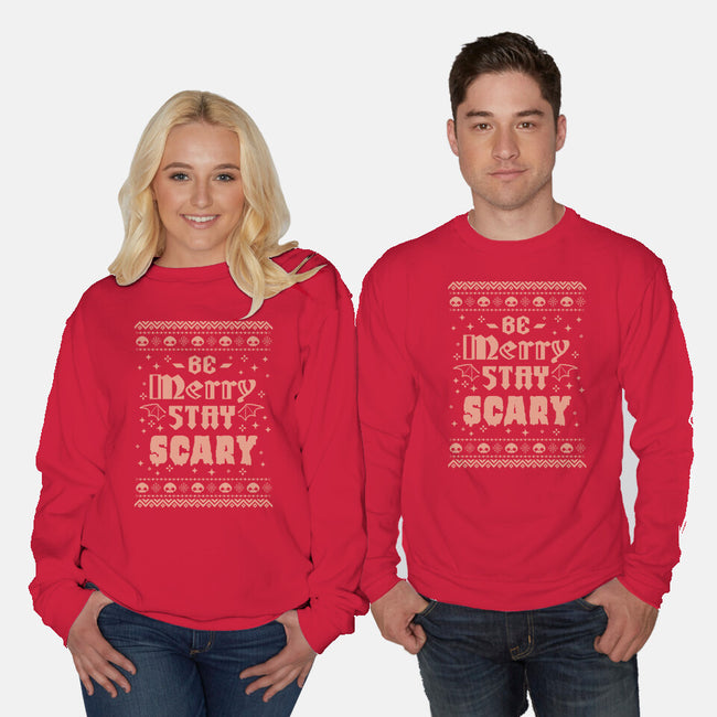 Be Merry Stay Scary Ugly Sweater-Unisex-Crew Neck-Sweatshirt-xMorfina