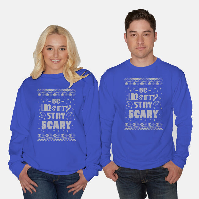Be Merry Stay Scary Ugly Sweater-Unisex-Crew Neck-Sweatshirt-xMorfina