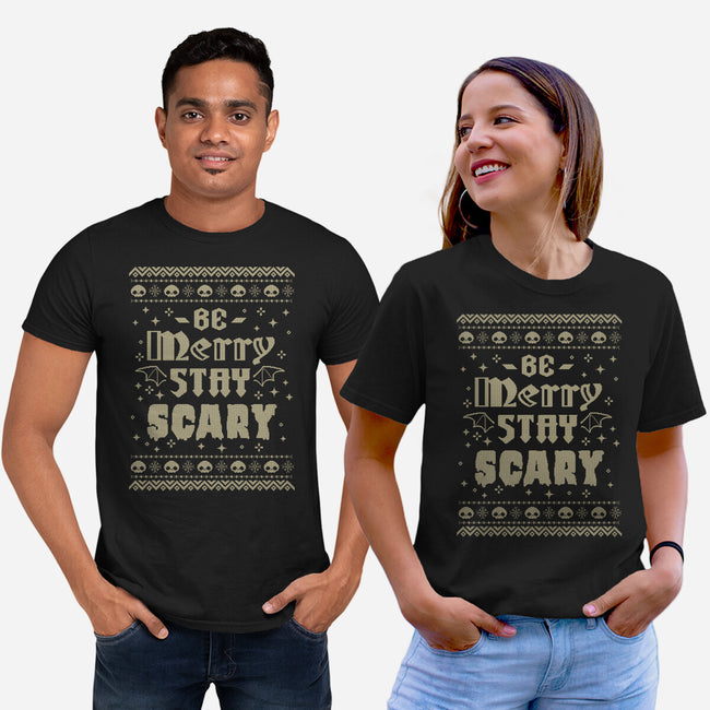 Be Merry Stay Scary Ugly Sweater-Unisex-Basic-Tee-xMorfina