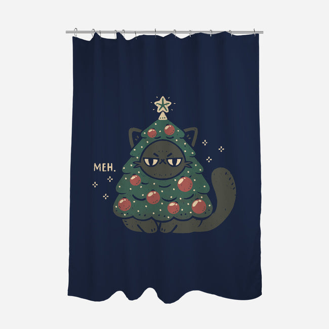 Funny Cat Christmas Tree Costume-None-Polyester-Shower Curtain-xMorfina
