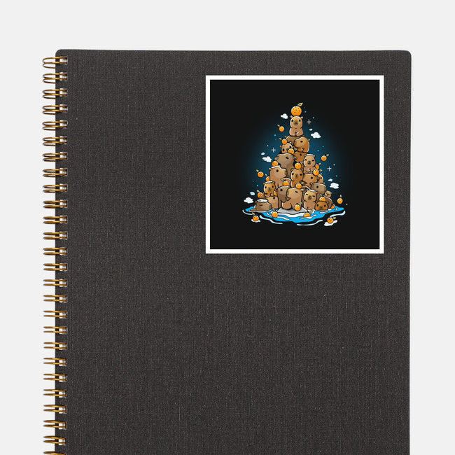 Capibara Christmas Tree-None-Glossy-Sticker-Vallina84
