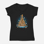 Capibara Christmas Tree-Womens-V-Neck-Tee-Vallina84