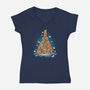 Capibara Christmas Tree-Womens-V-Neck-Tee-Vallina84