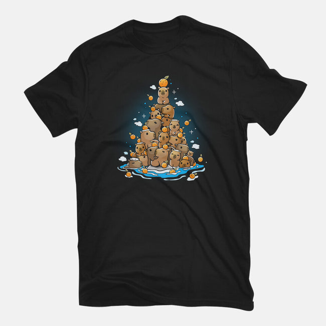Capibara Christmas Tree-Womens-Fitted-Tee-Vallina84