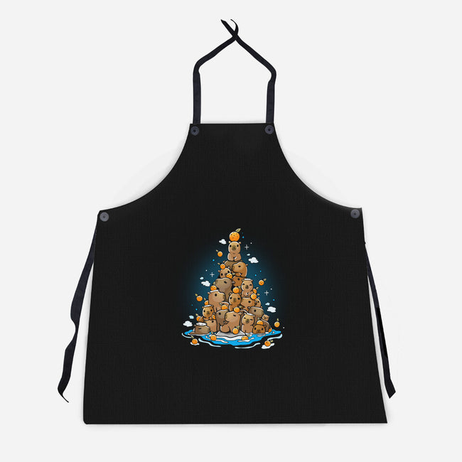 Capibara Christmas Tree-Unisex-Kitchen-Apron-Vallina84