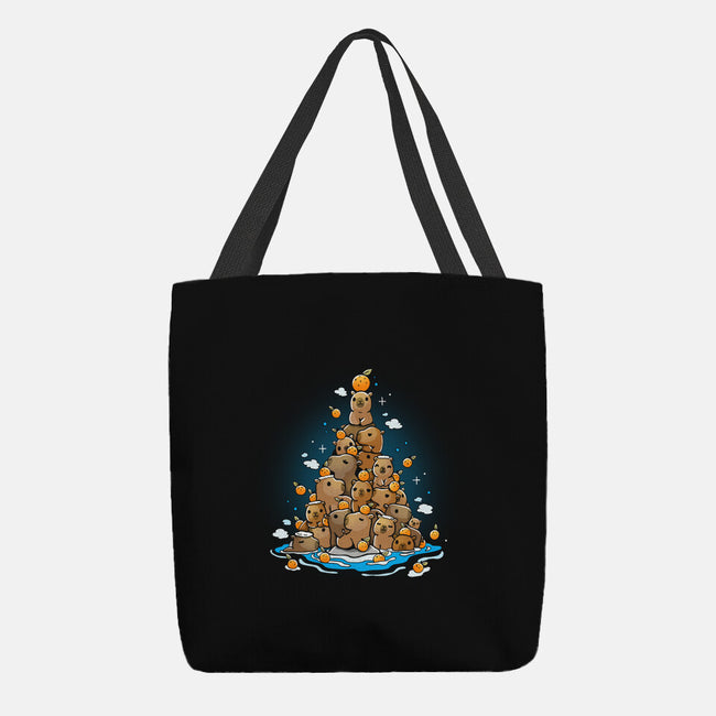 Capibara Christmas Tree-None-Basic Tote-Bag-Vallina84