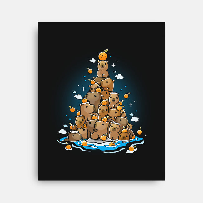 Capibara Christmas Tree-None-Stretched-Canvas-Vallina84
