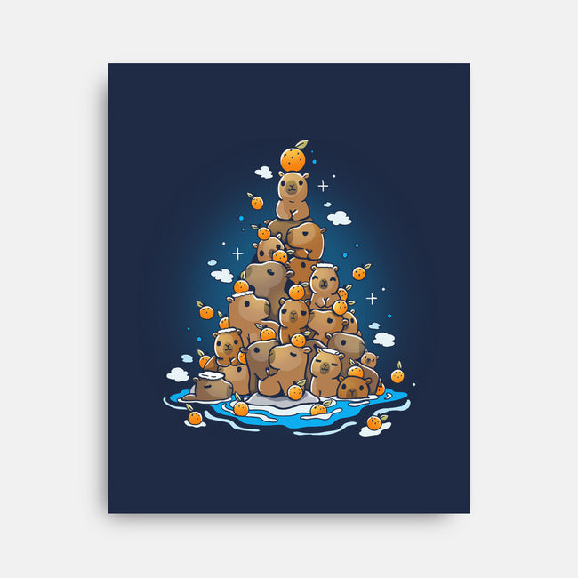 Capibara Christmas Tree-None-Stretched-Canvas-Vallina84