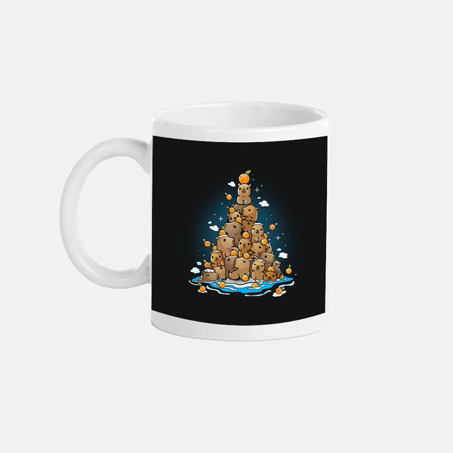 Capibara Christmas Tree-None-Mug-Drinkware-Vallina84