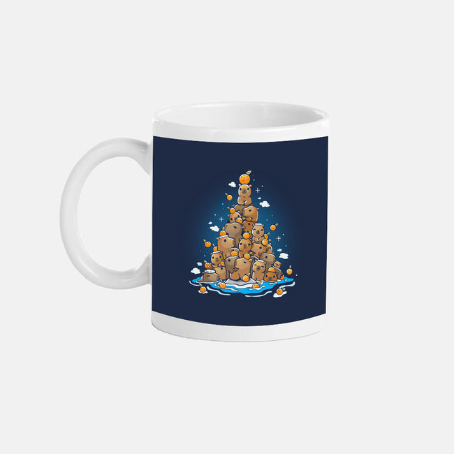 Capibara Christmas Tree-None-Mug-Drinkware-Vallina84