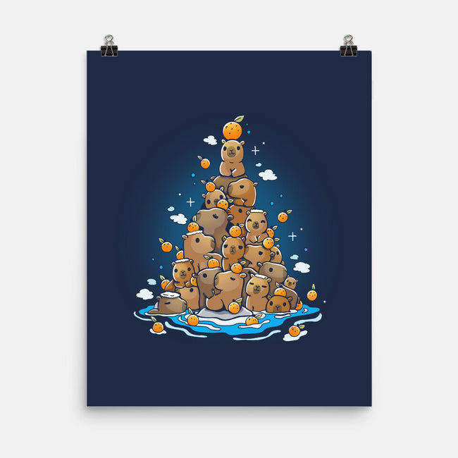Capibara Christmas Tree-None-Matte-Poster-Vallina84