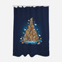 Capibara Christmas Tree-None-Polyester-Shower Curtain-Vallina84