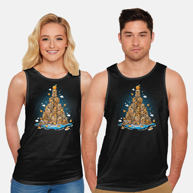 Capibara Christmas Tree-Unisex-Basic-Tank-Vallina84