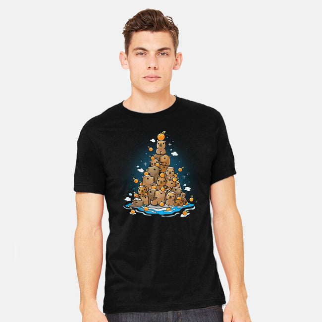 Capibara Christmas Tree-Mens-Heavyweight-Tee-Vallina84