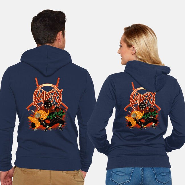 Three Slayers-Unisex-Zip-Up-Sweatshirt-rmatix