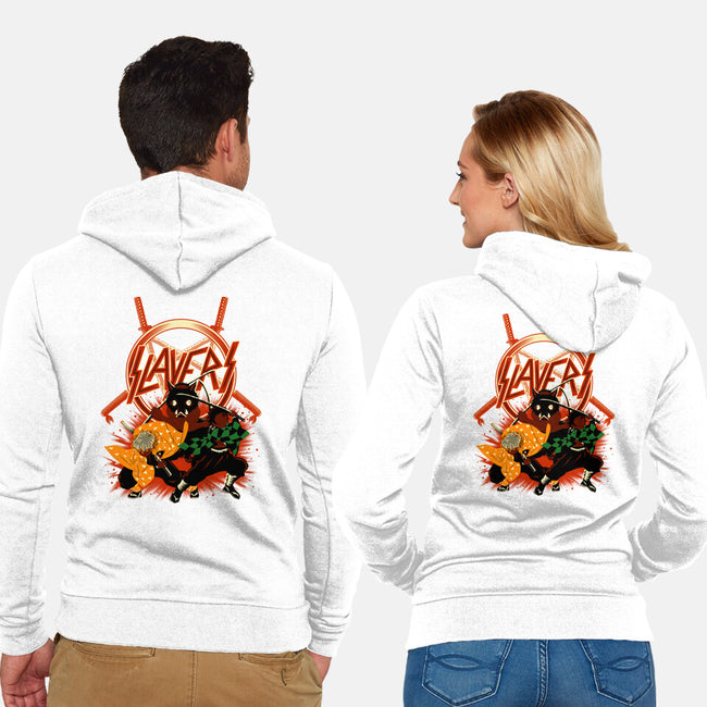 Three Slayers-Unisex-Zip-Up-Sweatshirt-rmatix