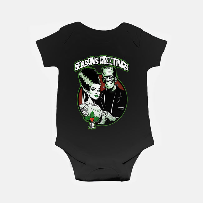 Seasons Greetings Frankie And Bride-Baby-Basic-Onesie-palmstreet