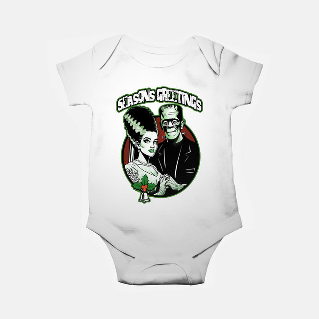 Seasons Greetings Frankie And Bride-Baby-Basic-Onesie-palmstreet