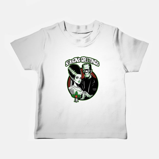 Seasons Greetings Frankie And Bride-Baby-Basic-Tee-palmstreet