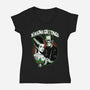 Seasons Greetings Frankie And Bride-Womens-V-Neck-Tee-palmstreet