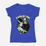 Seasons Greetings Frankie And Bride-Womens-V-Neck-Tee-palmstreet