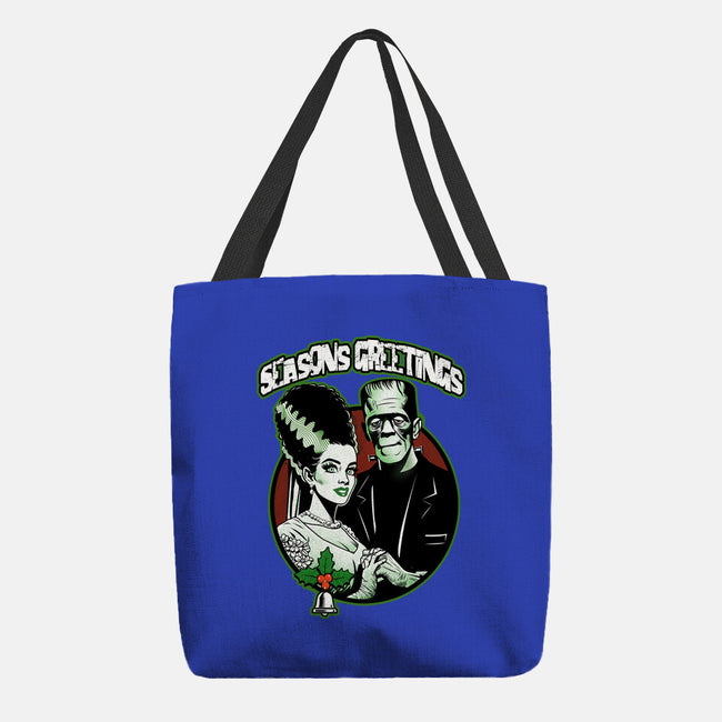 Seasons Greetings Frankie And Bride-None-Basic Tote-Bag-palmstreet