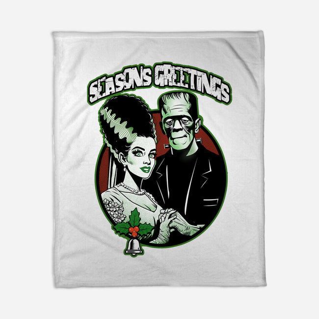 Seasons Greetings Frankie And Bride-None-Fleece-Blanket-palmstreet