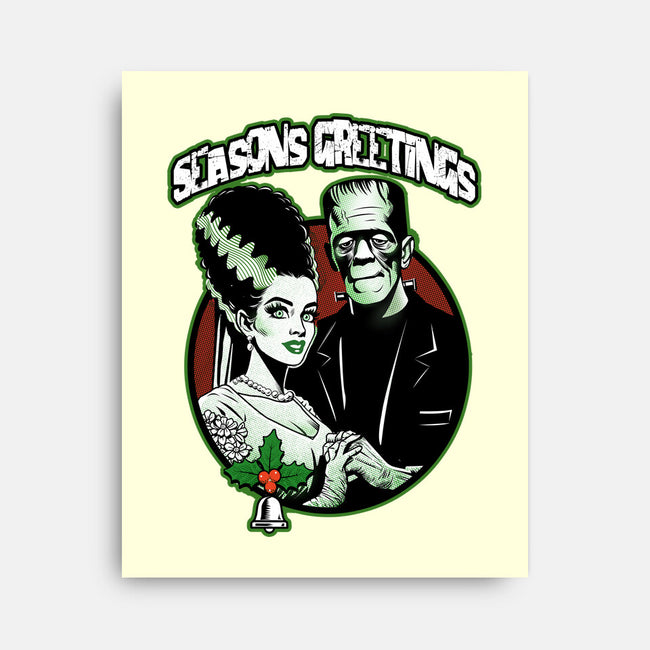 Seasons Greetings Frankie And Bride-None-Stretched-Canvas-palmstreet