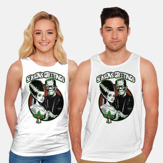 Seasons Greetings Frankie And Bride-Unisex-Basic-Tank-palmstreet