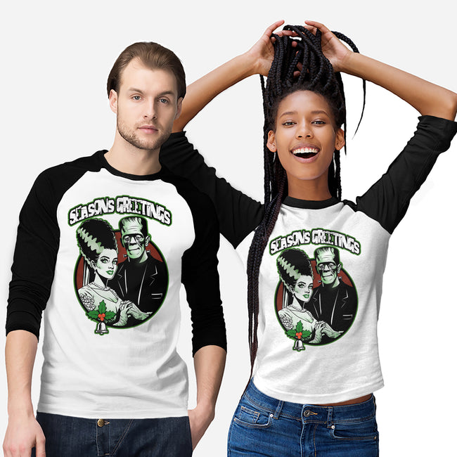Seasons Greetings Frankie And Bride-Unisex-Baseball-Tee-palmstreet