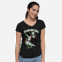Seasons Greetings Frankie And Bride-Womens-V-Neck-Tee-palmstreet