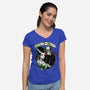 Seasons Greetings Frankie And Bride-Womens-V-Neck-Tee-palmstreet