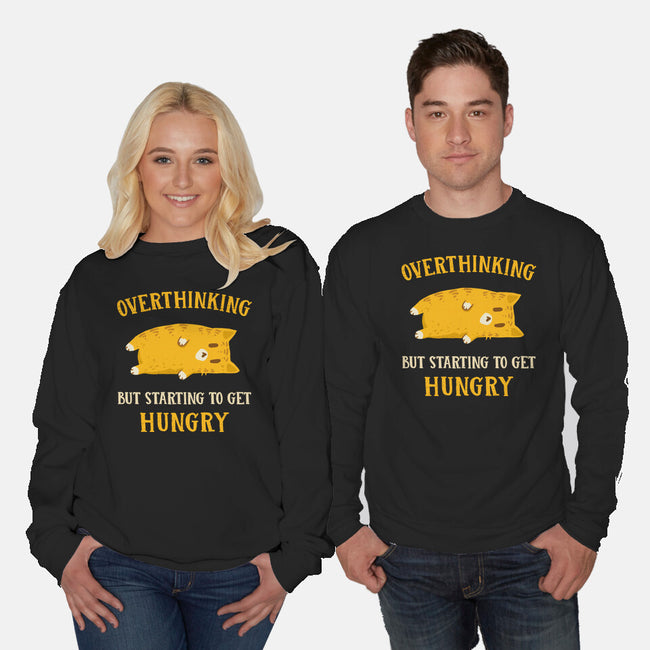 Overthinking But Getting Hungry-Unisex-Crew Neck-Sweatshirt-kg07